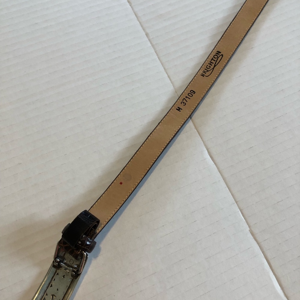 Brighton Croco Brown Leather Belt.  Medium - Picture 7 of 11
